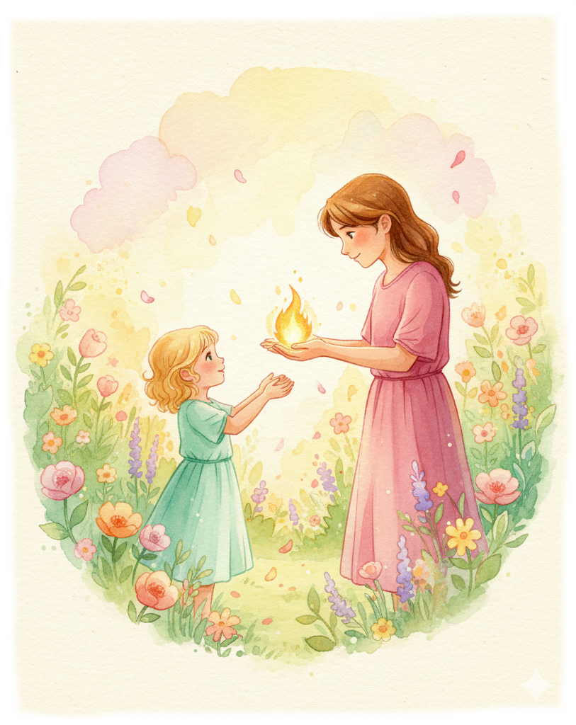 Transmission Rosicrucienne enfants porte flambeaux
